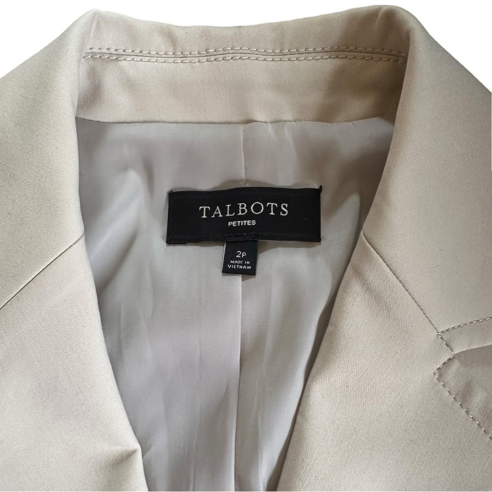Talbots Petite Stretch Cotton Cream Blazer Size 2P ~ Suggest Retail $199 - Picture 5 of 12